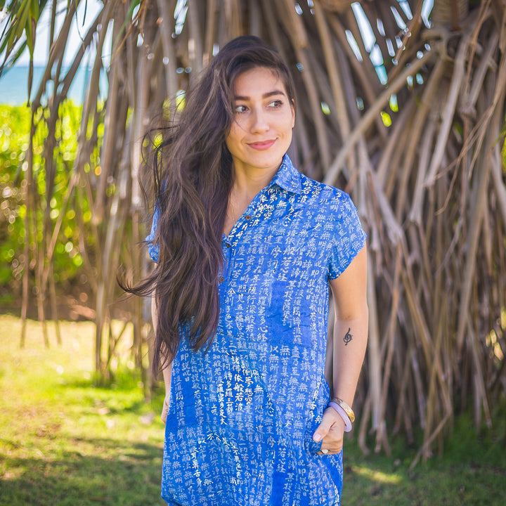 Heart Sutra with Sea Turtle Placket Dress
