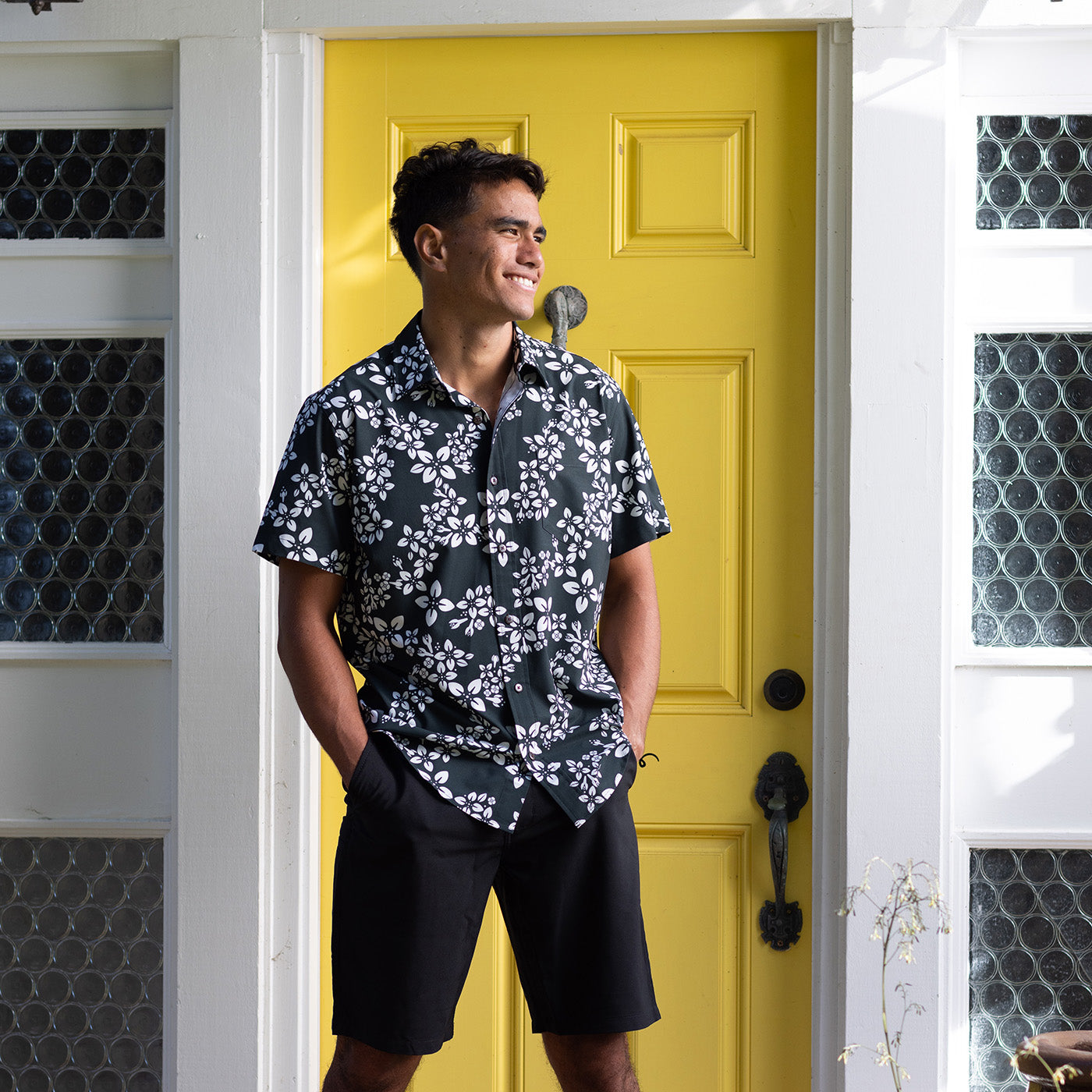 Hawaiian Sandalwood Aloha Shirt Charcoal