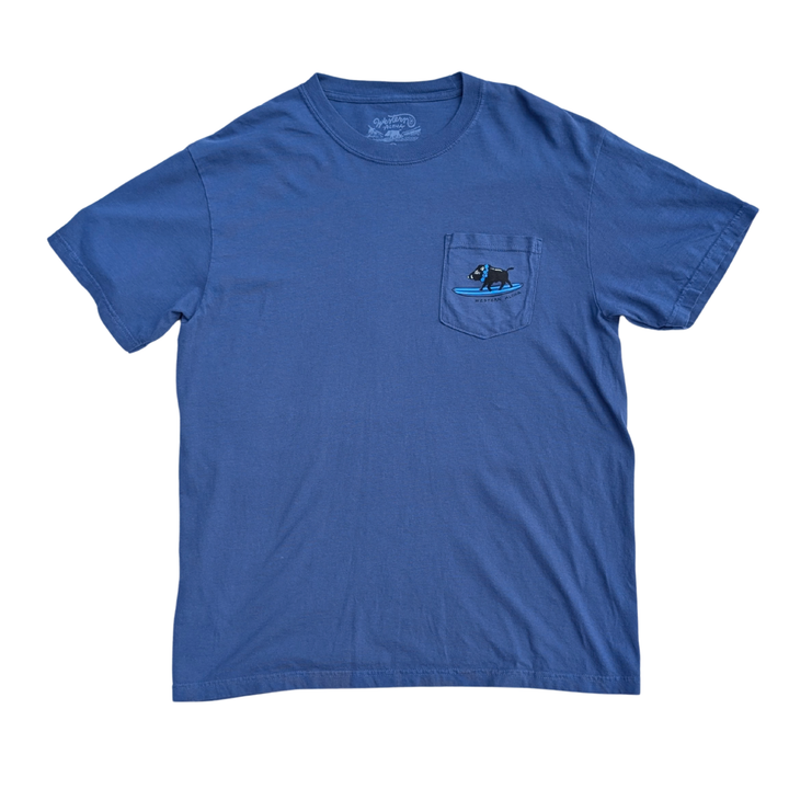 Surfing Boar Pocket Tee - Blue