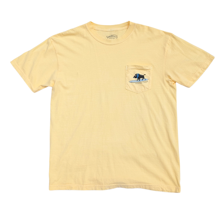 Surfing Boar Pocket Tee - Yellow