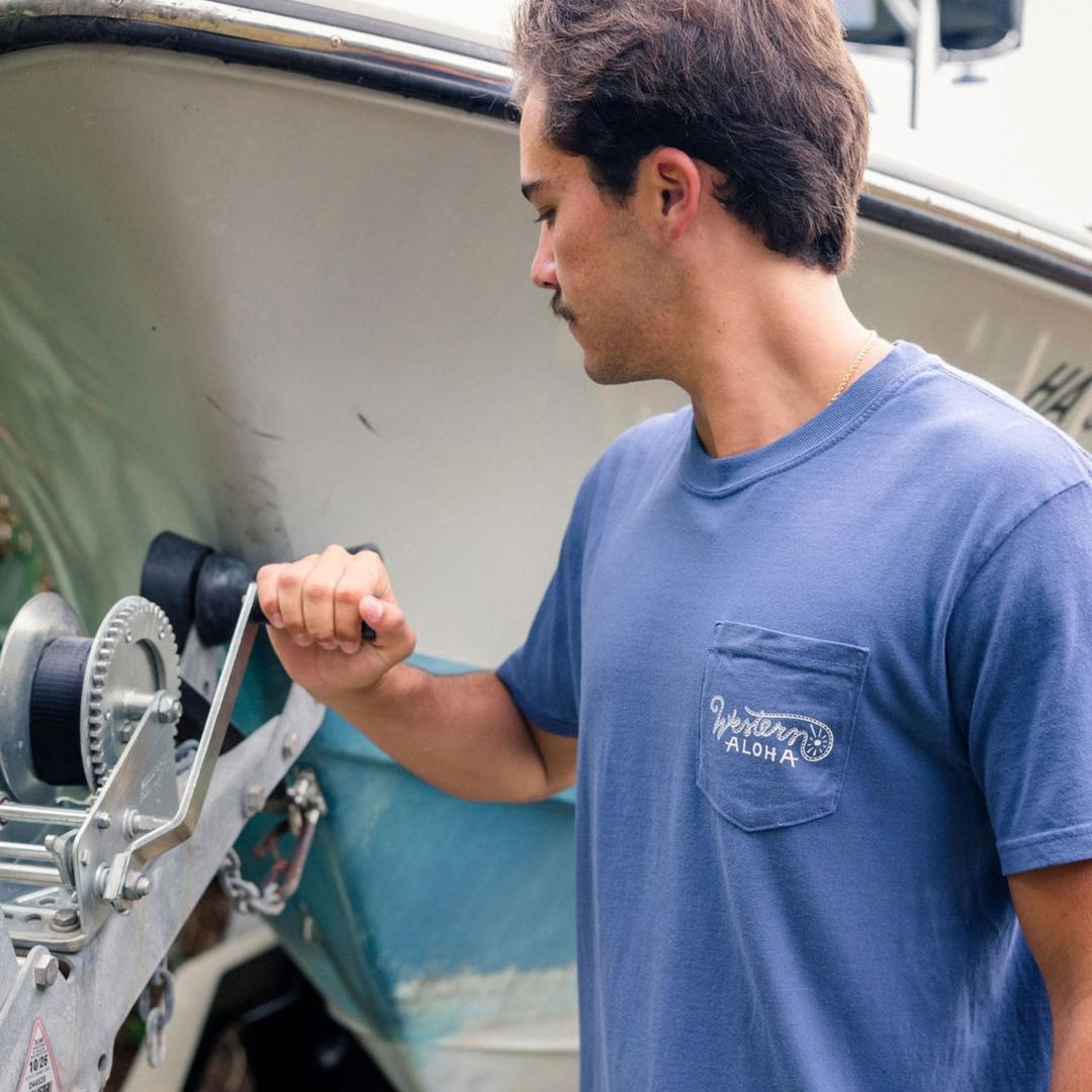 Cattle Ship Pocket Tee - Blue