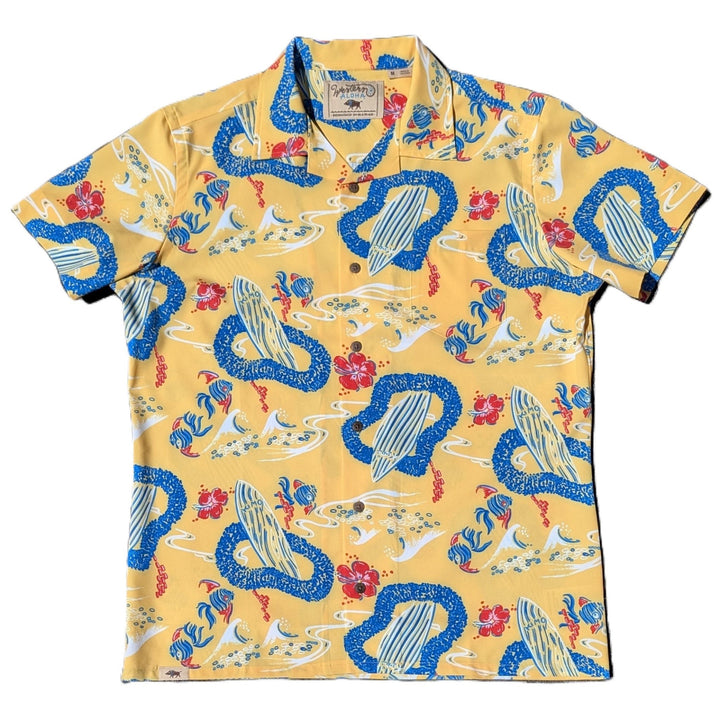 Surfboard Yellow Camp Shirt