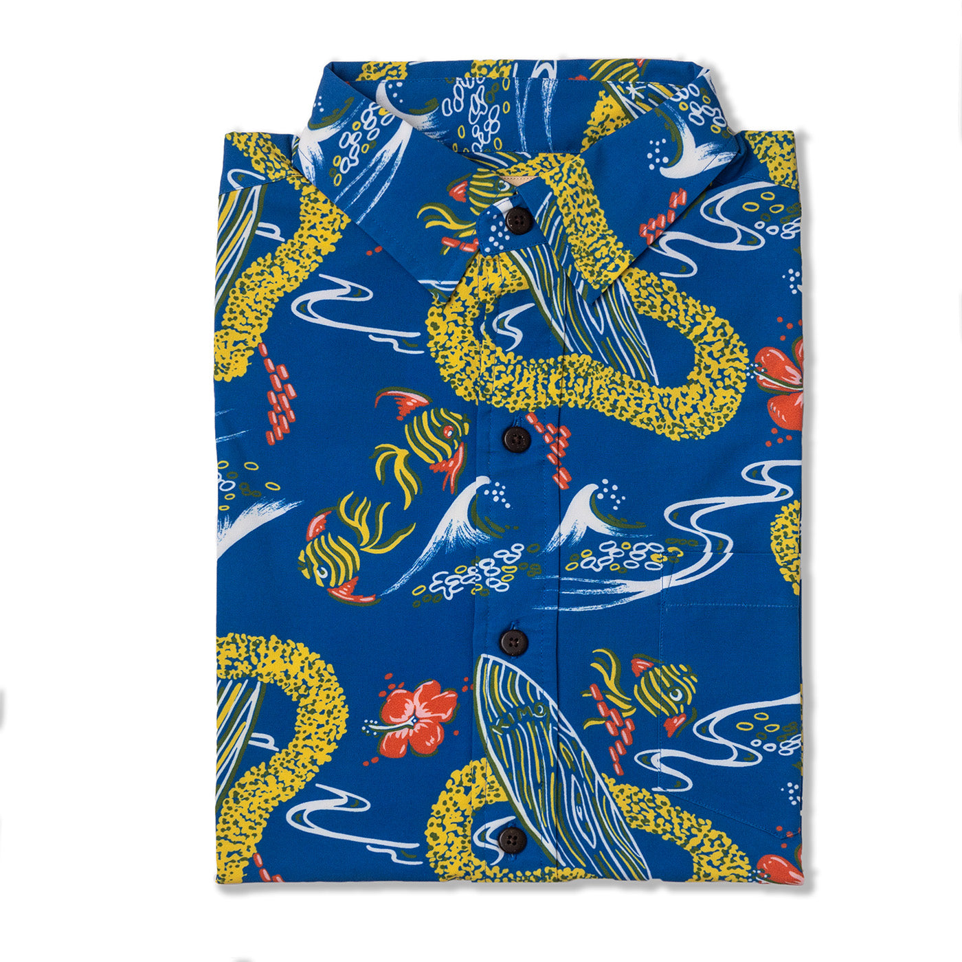Surfboard Blue Aloha Shirt