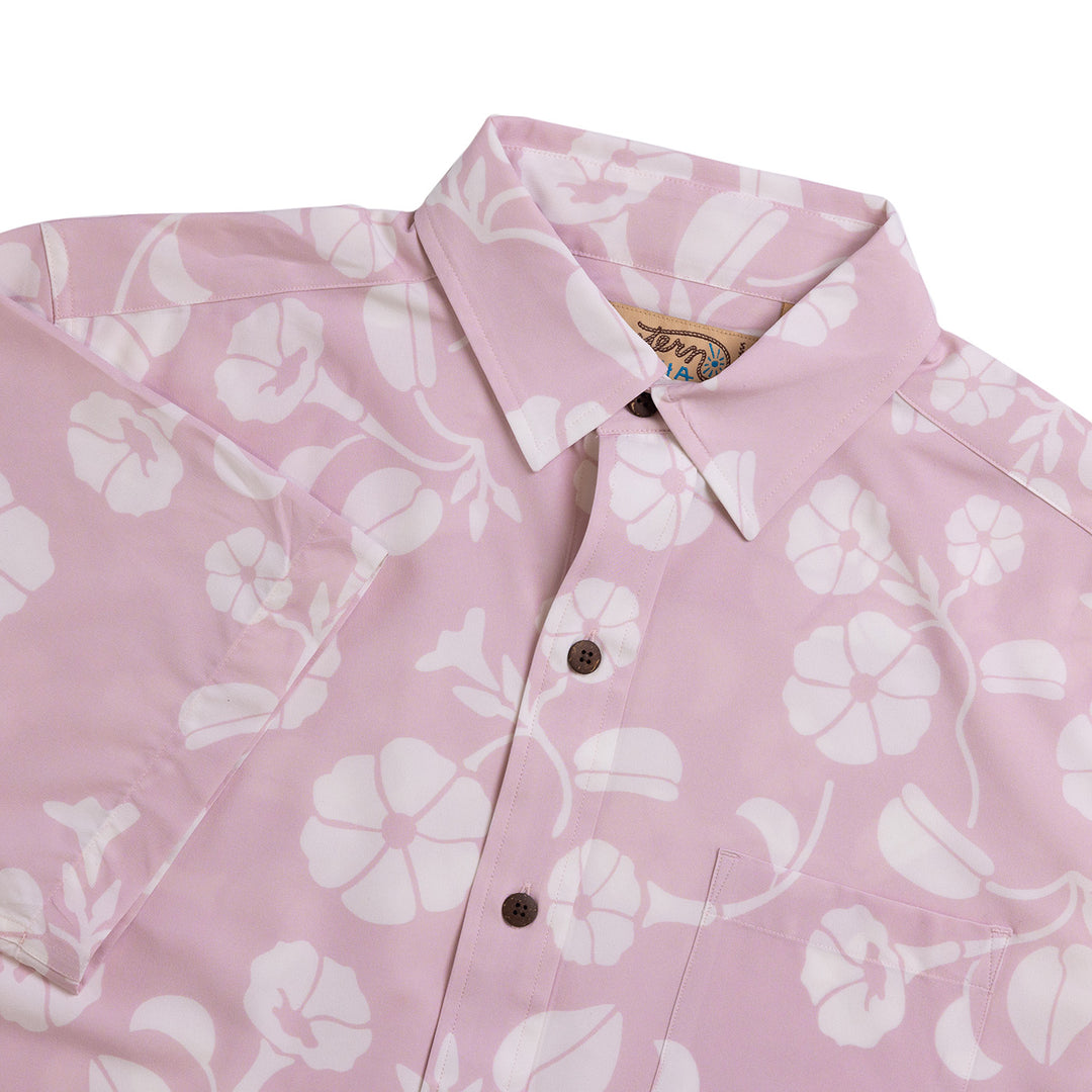 Men's Short Sleeve Pohuehue Pareu Pink Shirt