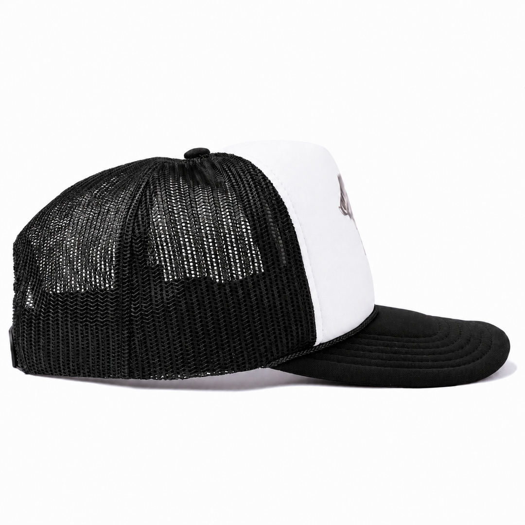 Double Lei Boar Foam Trucker Hat Black