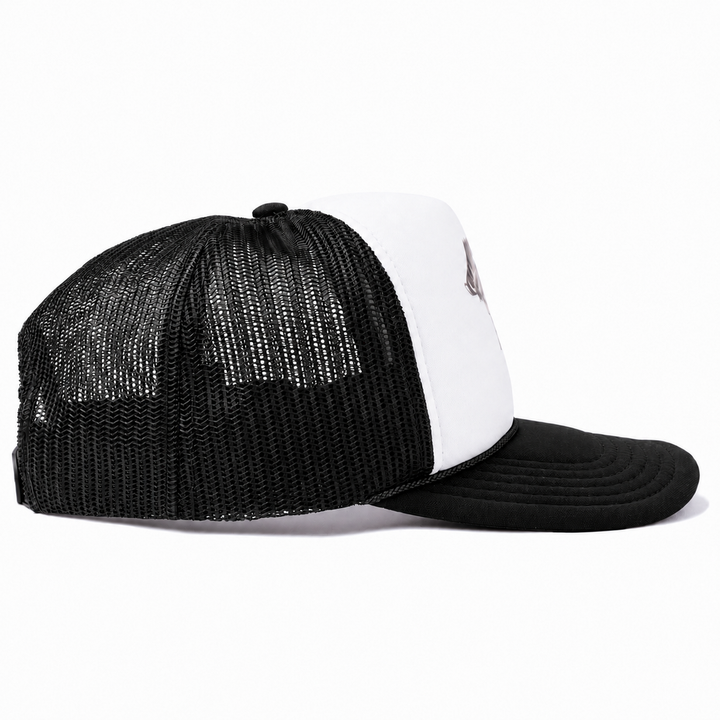 Double Lei Boar Foam Trucker Hat Black