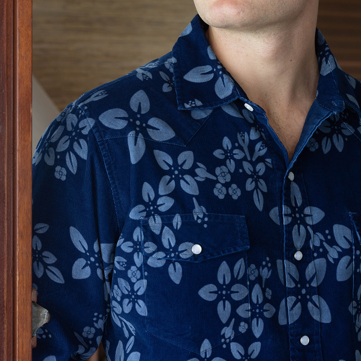 Men's Corduroy Western Shirt Hawaiian Sandalwood