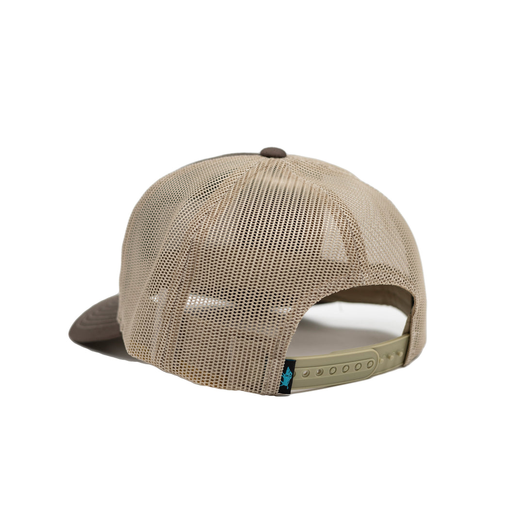 Surfing Boar Patch Brown Khaki Red Snapback