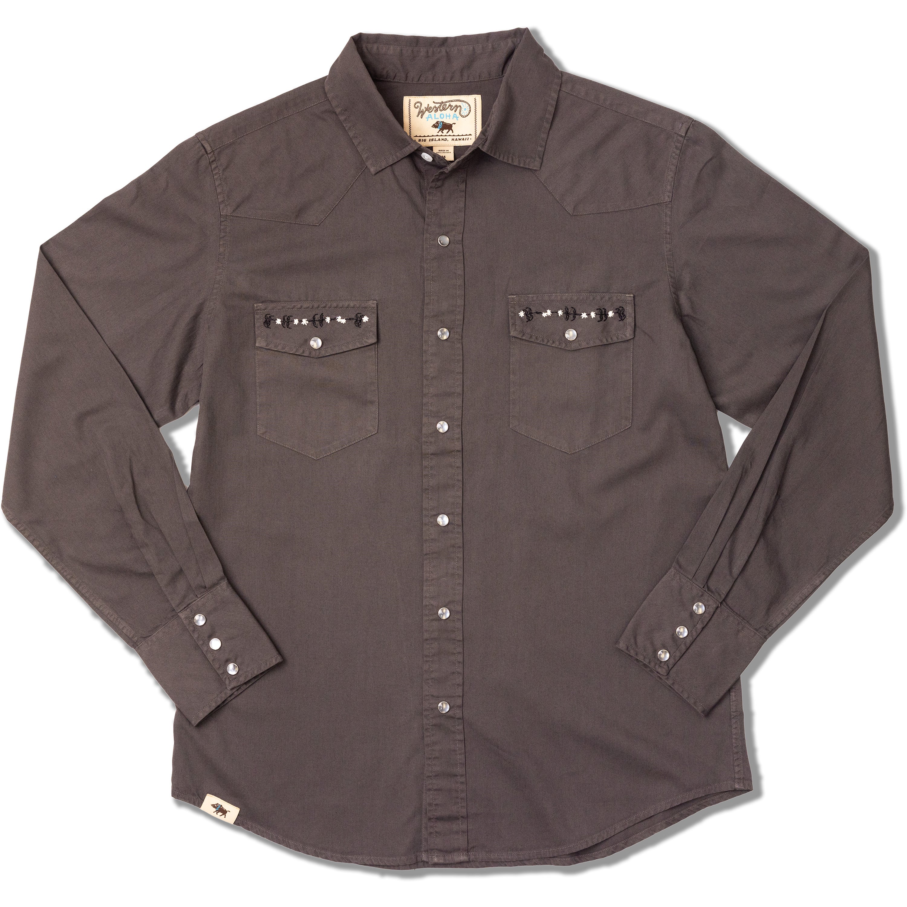 Garment Dyed Embroidered Pocket (Koa) Western Shirt