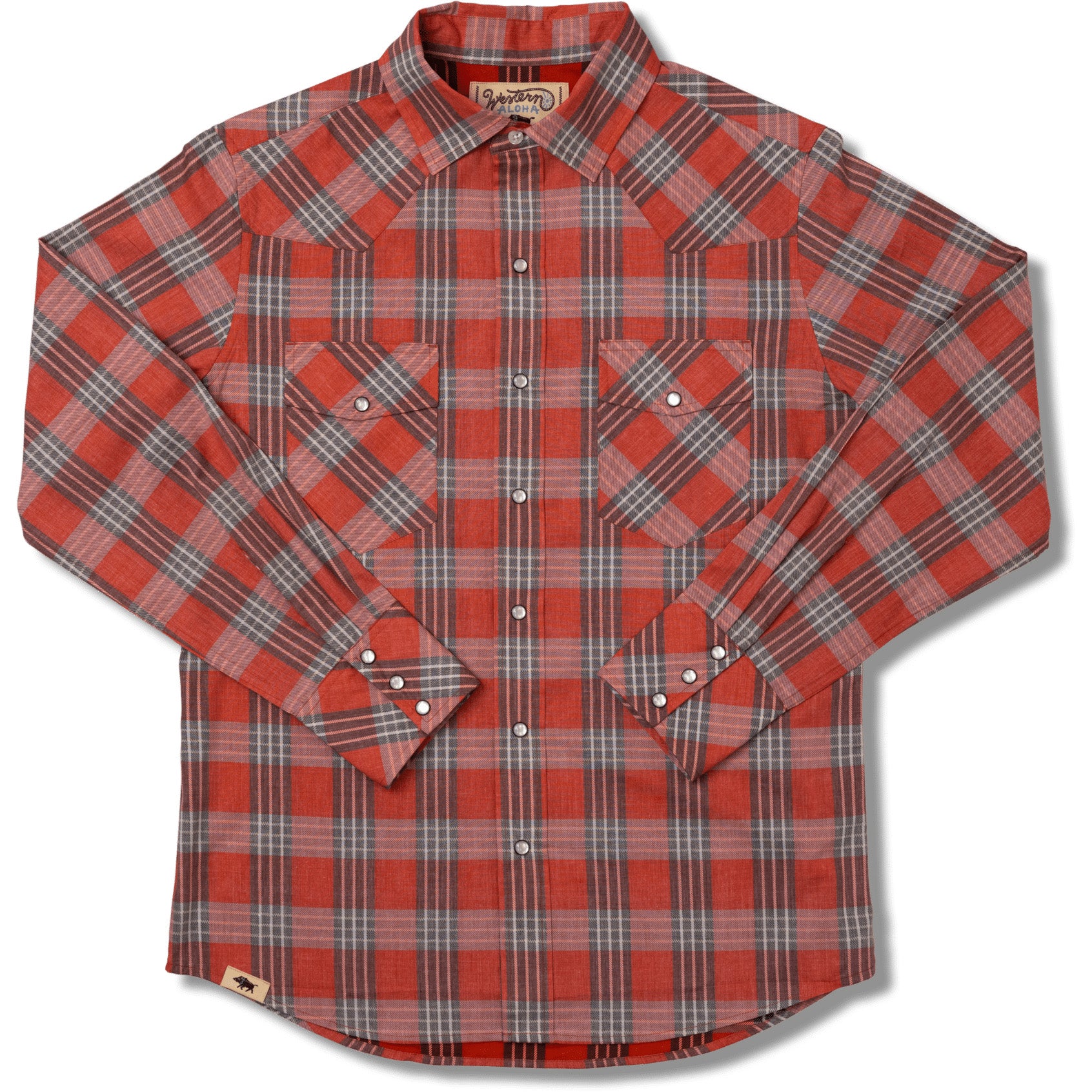 Palaka Nui Long Sleeve Red / Lava Rock Men's Shirt