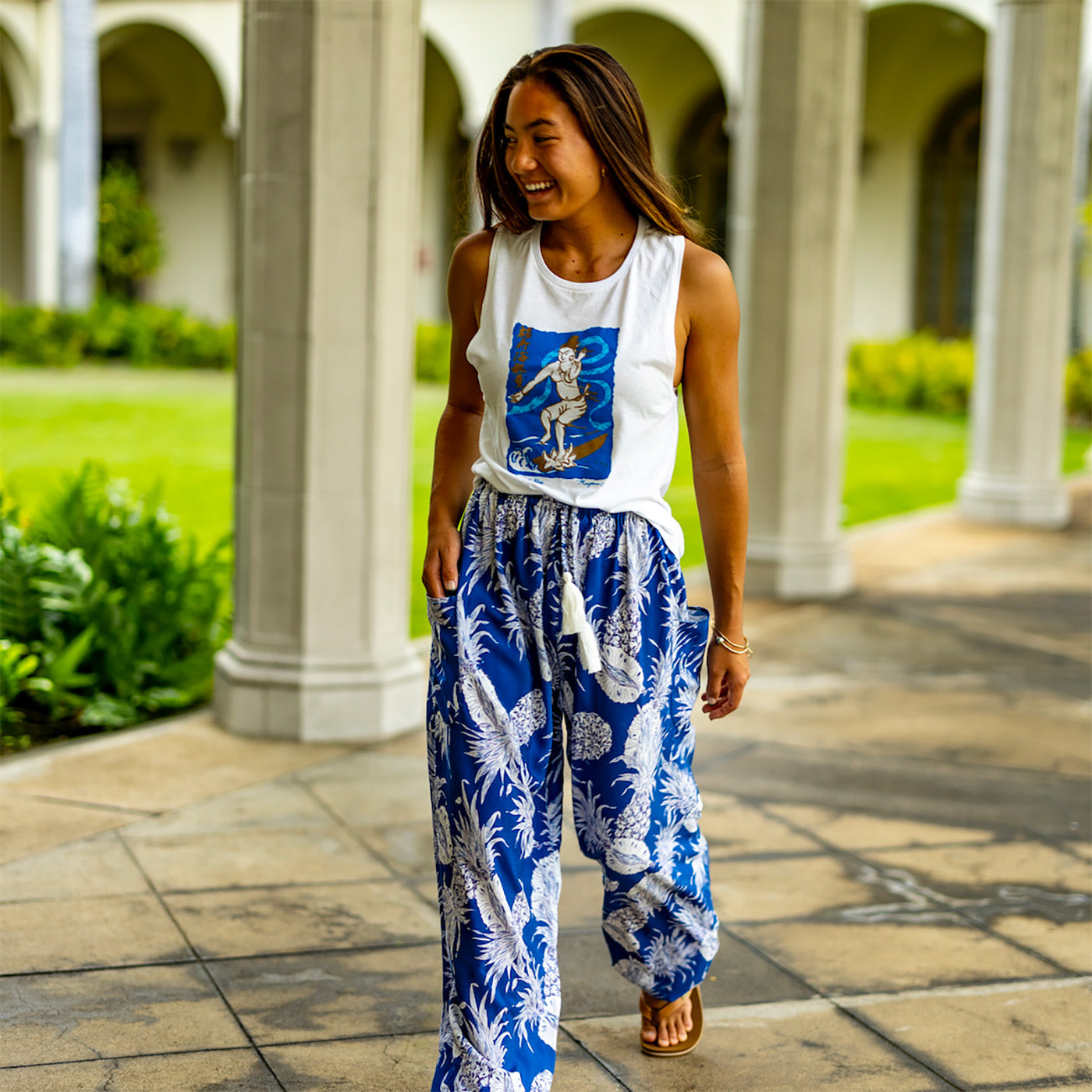 Women's Beach Pant - Halakahiki Royal Blue