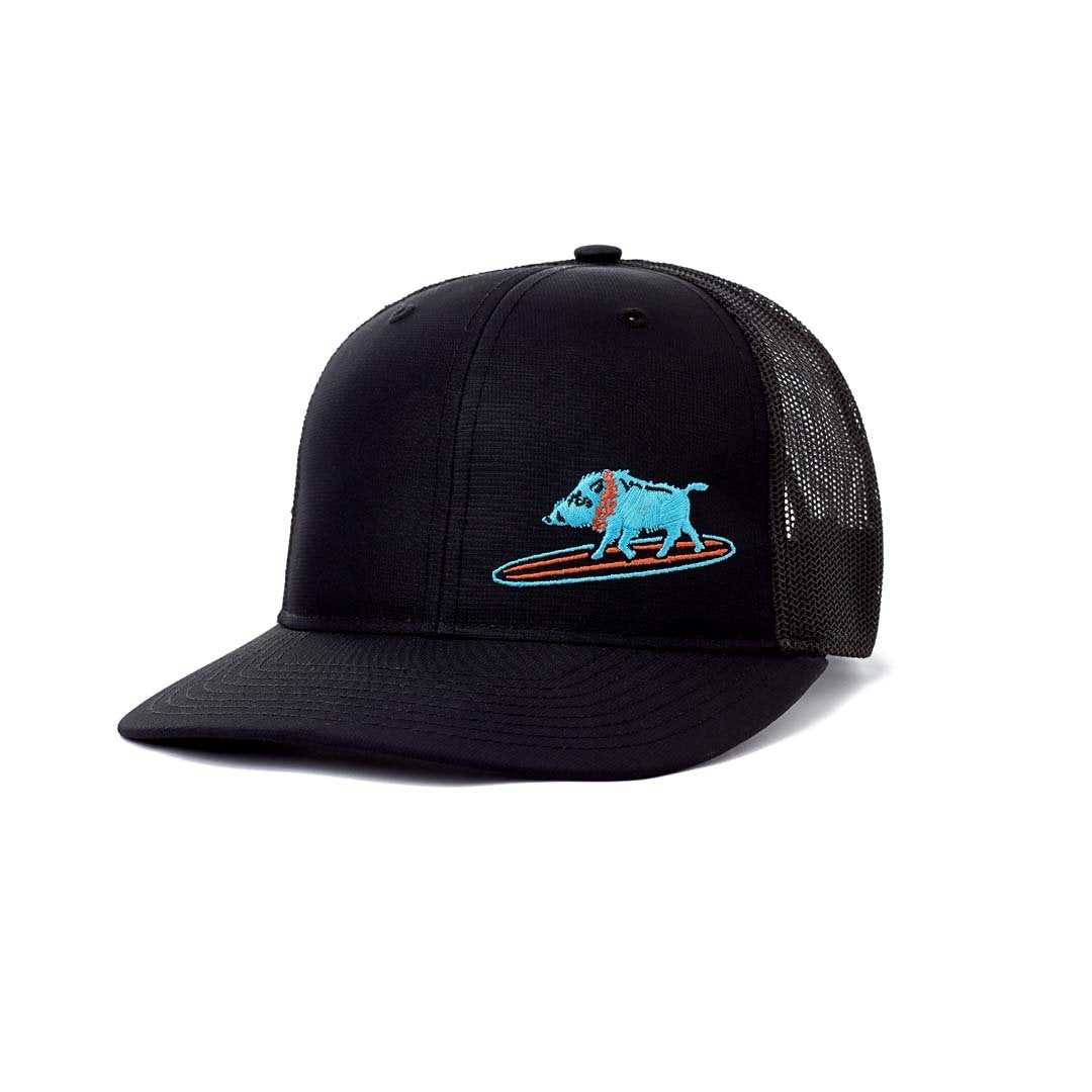 EMBROIDERED SURFING BOAR SNAPBACK BLACK